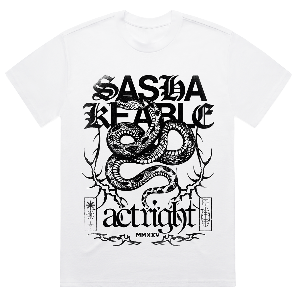 Capsule # 3 Sasha Keable - Snake Tour Tee (White) – onestowatch